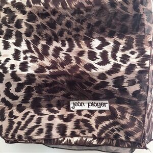 Jean Player Leopard Print Scarf - Brown & Cream square